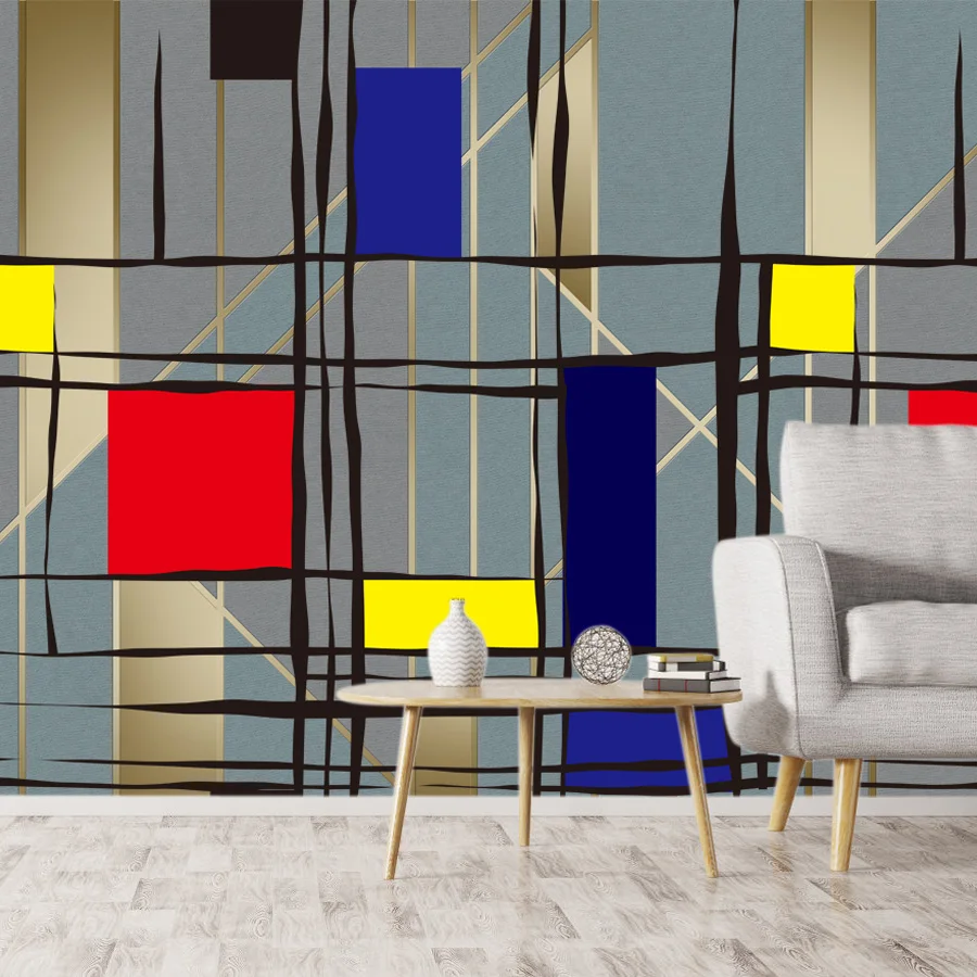 Carta da parati personalizzata alla moda stacca e incolla per carte da parati del letto del soggiorno Decorazioni per la casa Ristrutturazione Geometria Linea Sfondo TV Murales