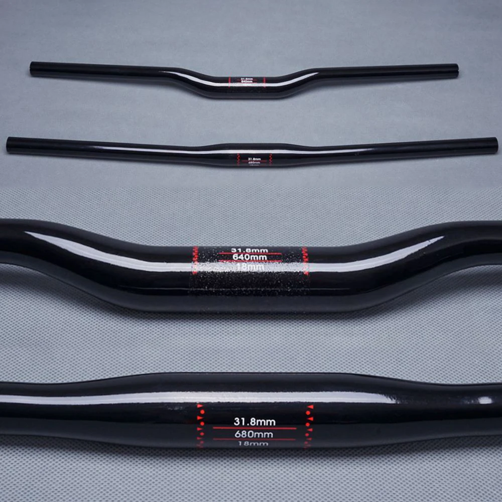 

Glossy UD Carbon Fiber Handlebar MTB Bike Handlebar Mountain Bicycle Rise / Flat Handlebar For Stem Diameter 31.8mm