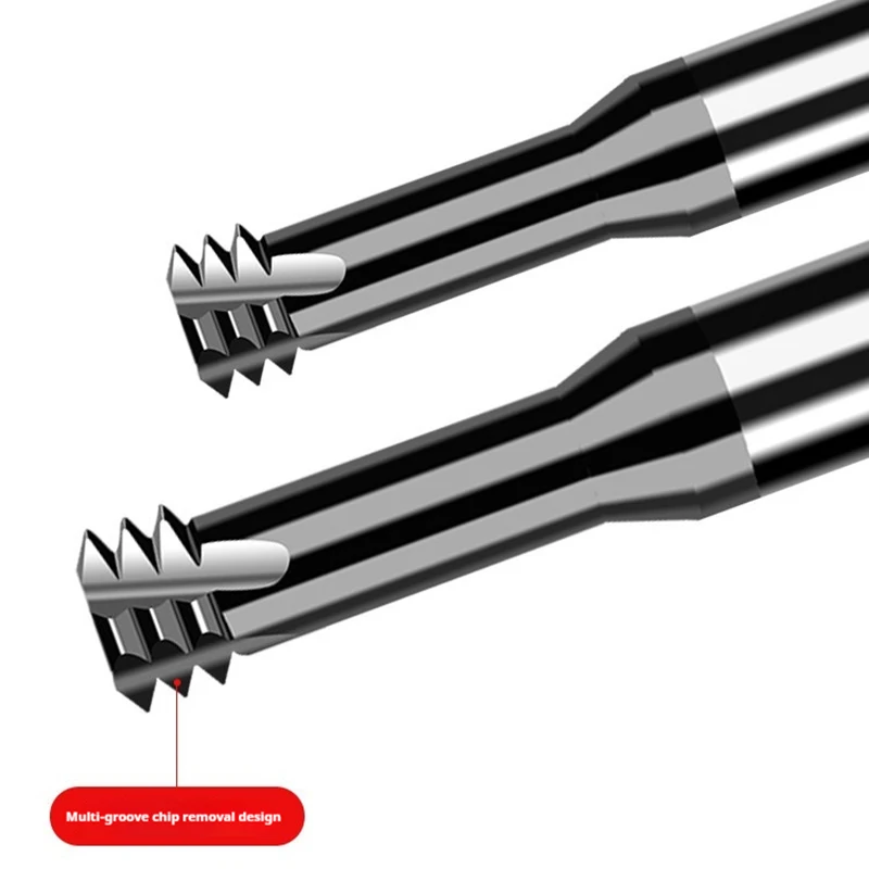 DLC-fresadora de hilo tridentado HRC65, herramienta de procesamiento de aluminio de tres dientes, aleación de acero de tungsteno, nuevo, M1-M16