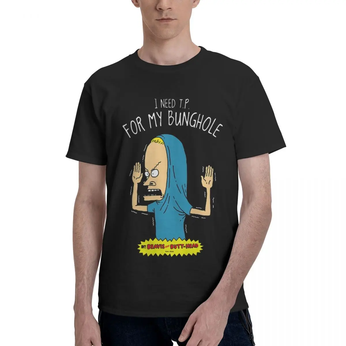 Men Beavis And Butthead I Need T.P T Shirt Streetwear Oversized Cotton Custom Sleeve T Shirts image 2