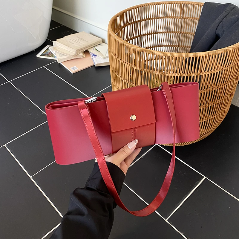

2025 New Personality Stylish Design PU Square Shoulder Bags Solid Hasp & Zipper Retro Creative High Quality Women's Armpit Bags