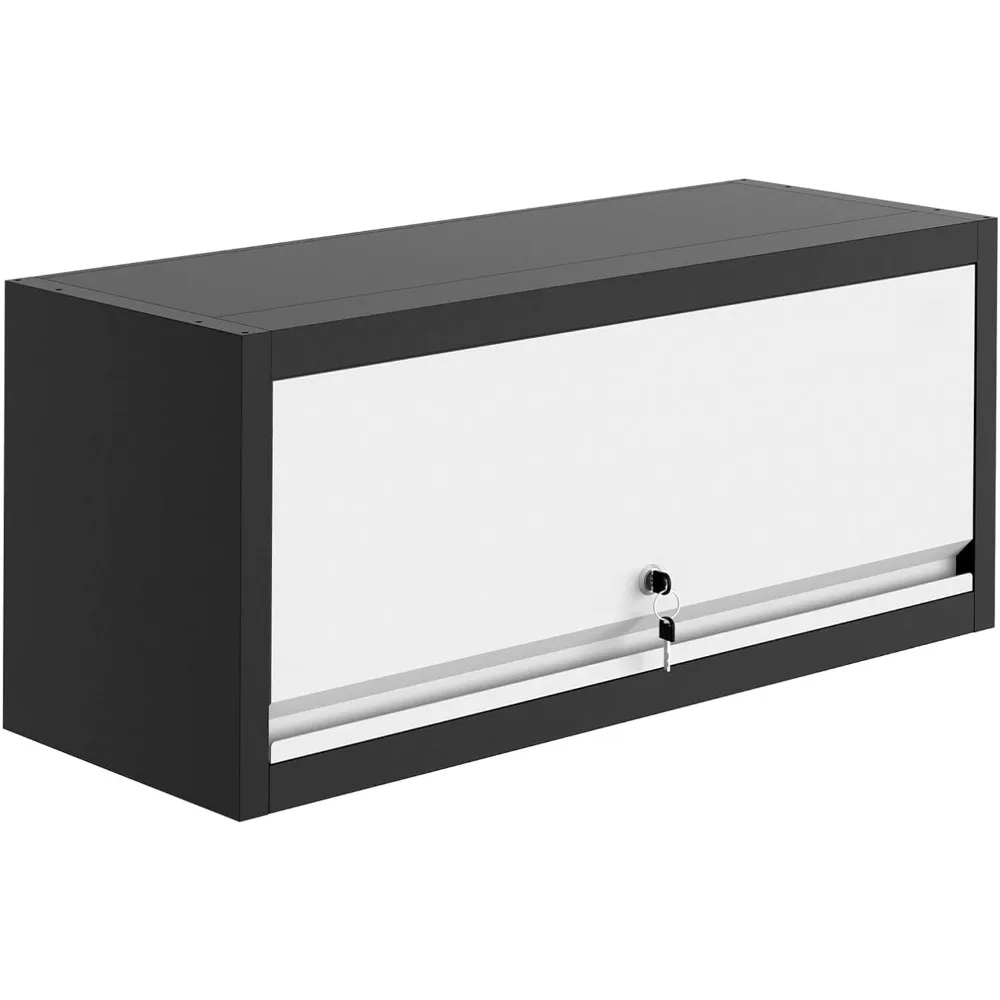 

Metal Garage Wall Storage Cabinet: 30"x14"x12" – Heavy-Duty 0.6 mm Steel Wall-Mounted Tool Cabinet with Lock & Hydraulic