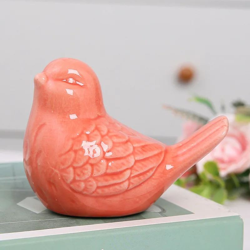Cute ceramic bird ornaments simulated accessories home ceramic ornaments decorations