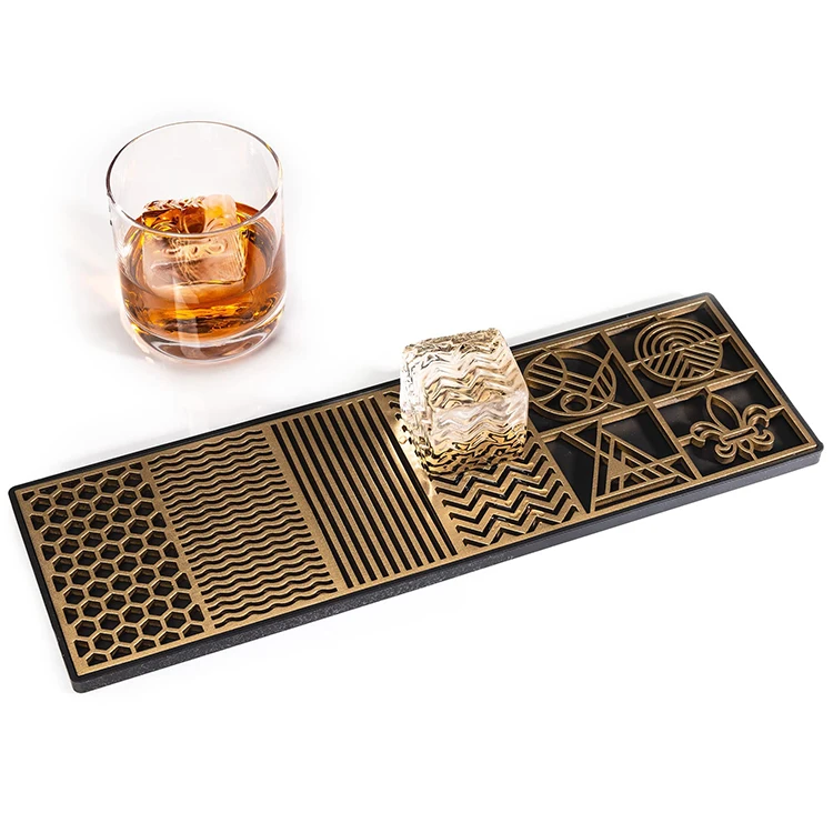 Whiskey and Cocktail Custom Logo Stamp Tray Eco-friendly Stamping, Including Whiskey Ice Cube Stamps