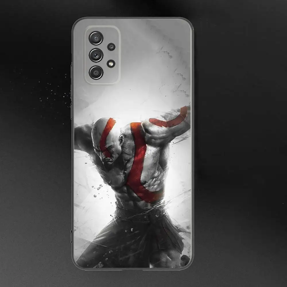 حافظة هاتف G-God of W-War Kratos لهاتف سامسونج جالاكسي A 91,80,73,72,71,53,52,51,22,5G غطاء أسود ناعم مقاوم للصدمات
