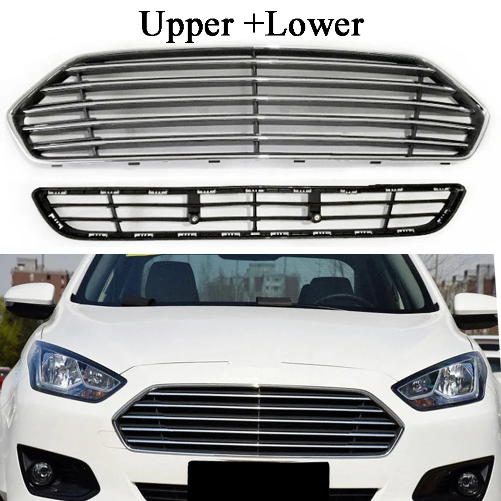 Front Bumper Grill Upper Lower Grille Fit For Ford Escort 2015 2016 2017