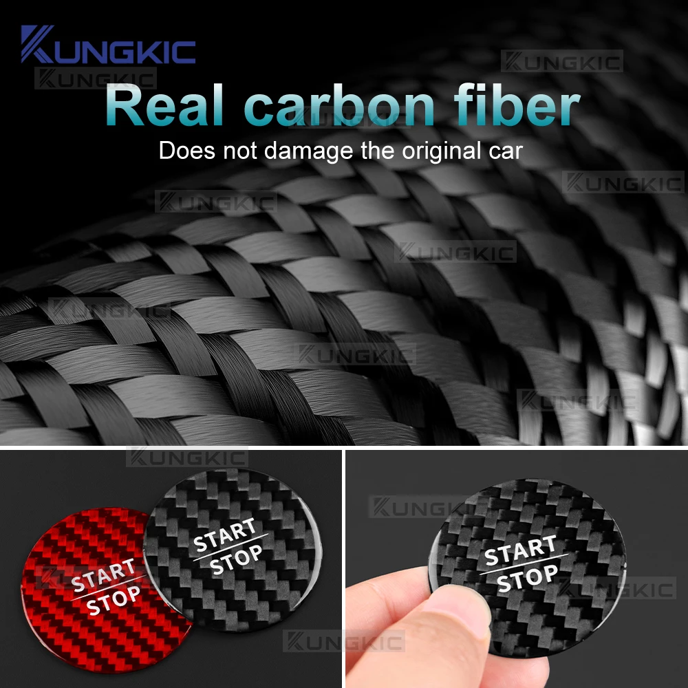 

Hard Dry Carbon Fiber Car Engine Start Button Trim Cover For Mercedes Benz EQS EQE 2022 2023 2024 2025 Interior Accessories