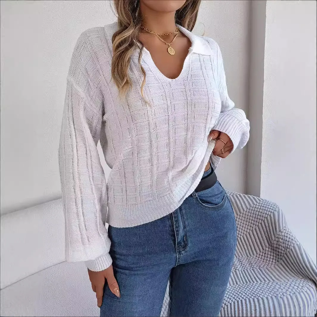 Pull tricoté Long et ailé de couleur, saison d'automne, tissu en mélange acrylique fin régulier, tricoté Proc