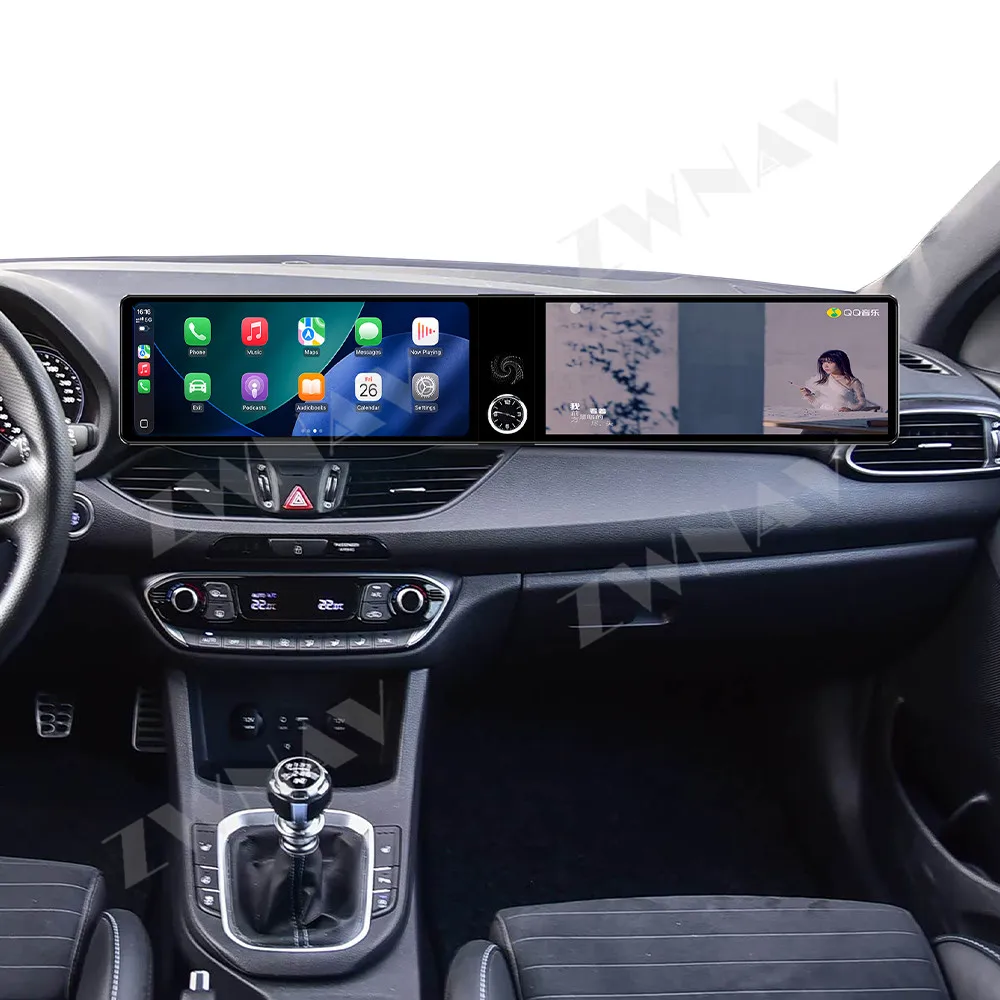 

Двойной 12,3-дюймовый сенсорный экран Android 13 для Hyundai i30 2017-2018 с GPS-навигацией, CarPlay, мультимедийным плеером, радио и беспроводным головным устройством