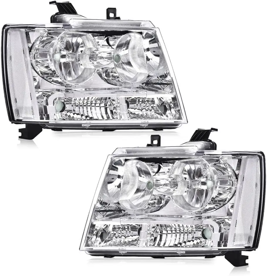 

Headlights Assembly Compatible with Chevy Tahoe Subarban Avalanche 2007 2008 2009 2010 2011 2012 2013 2014 Set Pair Bumper Corne