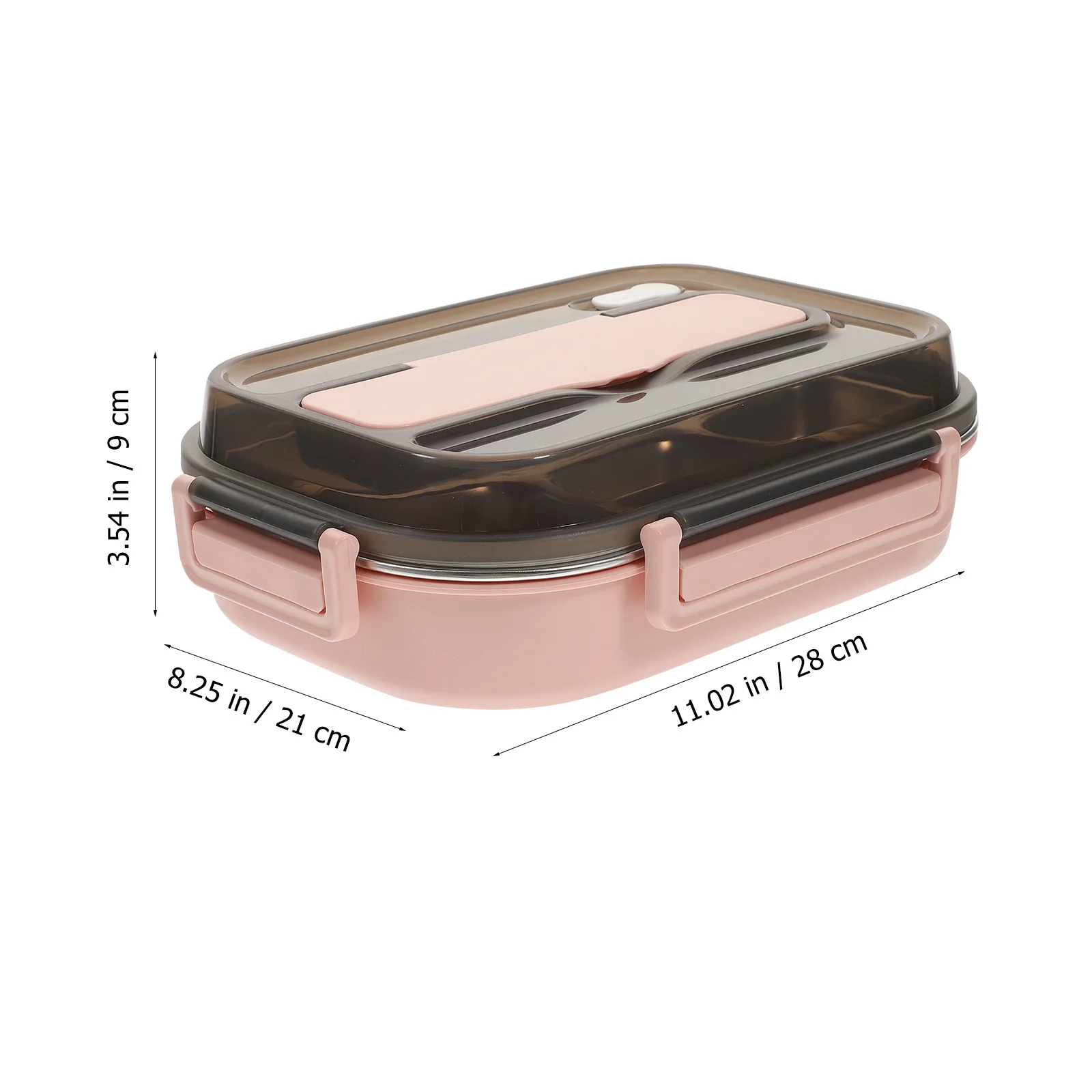 

Stainless Steel Bento Lunch Box Portable Compartment Food Container 4 Dividers Easy Clean Non Scratch Surface For Adults