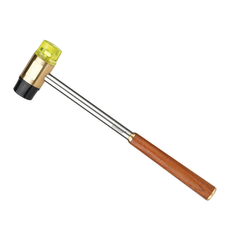 

Ganwei,Wood Rubber Hammer Double Faced Work Glazing Window Hammer With Round Head And Non-Slip Handle DIY Hand Tool Durable