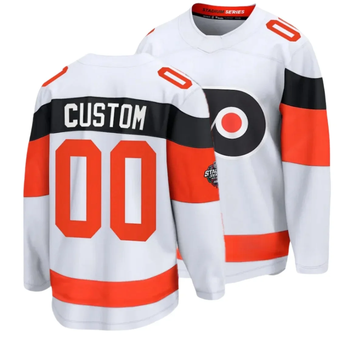 

Custom Philadelphia Men Ice Hockey Jersey #11 Travis Konecny #74 Owen Tippett #88 Eric Lindros #82 Ivan Fedotov Deslauriers