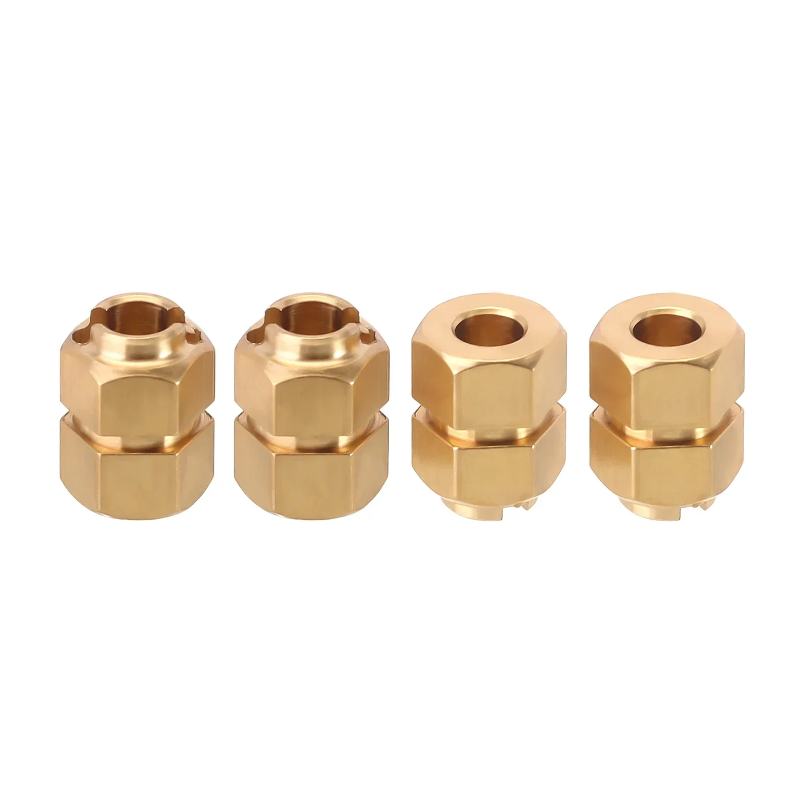 INJORA Thickness 9mm Brass Wheel Hex with Nuts for 1/18 RC Crawler TRX4M Upgrade (4M-60)