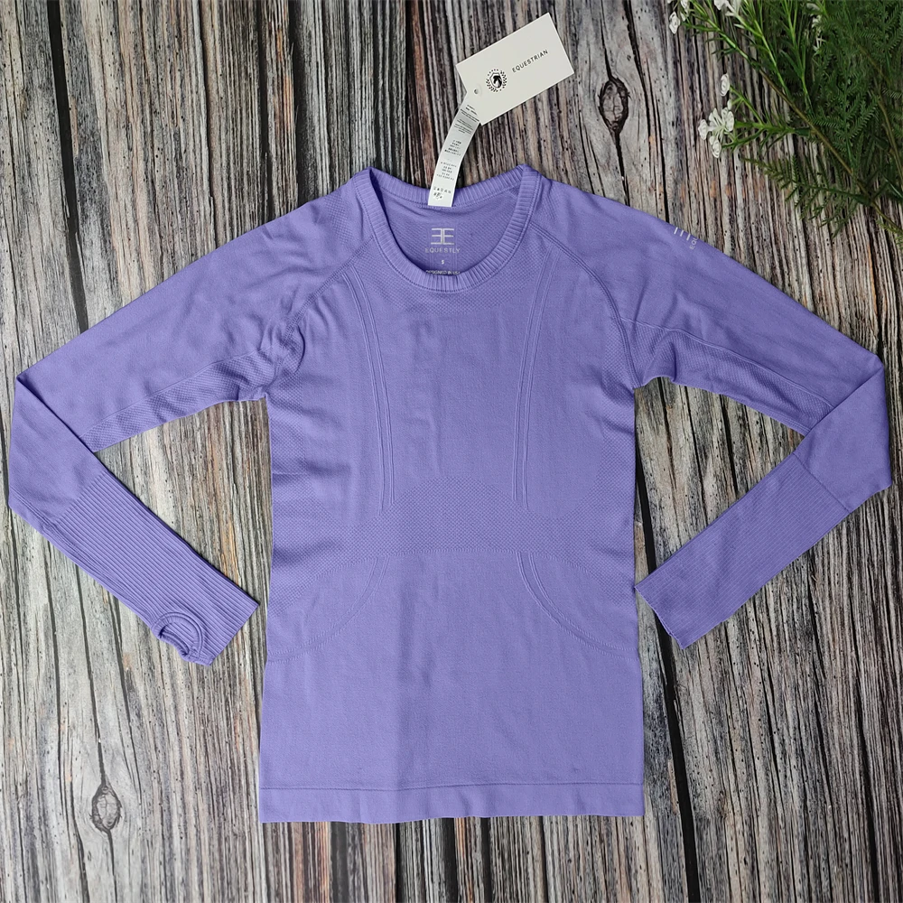 11 لون ركوب الخيل طبقة قاعدة تي شيرت المرأة طويلة الأكمام الفروسية بلايز تنفس ركوب القمصان ملابس الفروسية #6