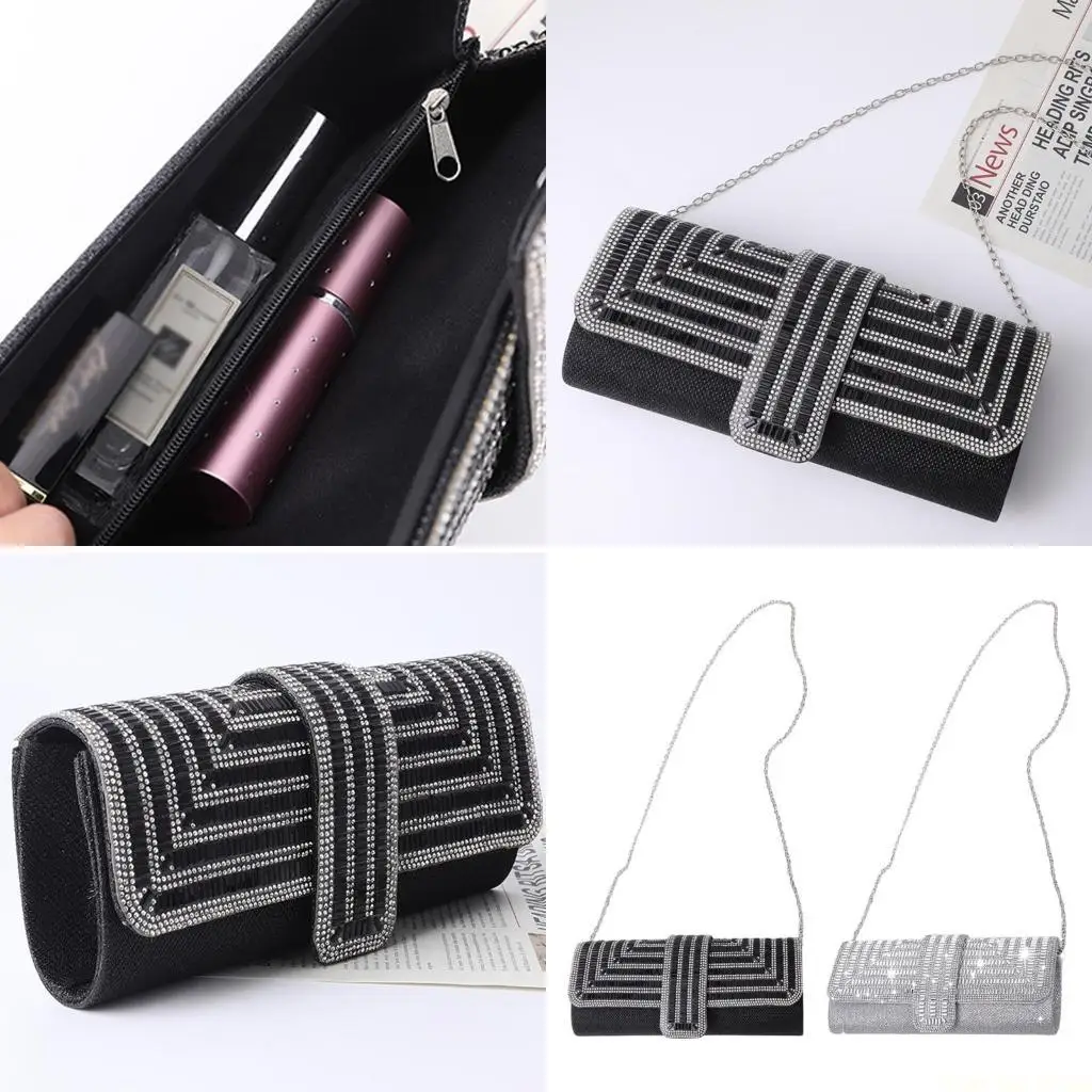 

X90D Женская вечерняя вечерняя сумка сцепления блеск для сцепления с сумочкой из страза Сверка