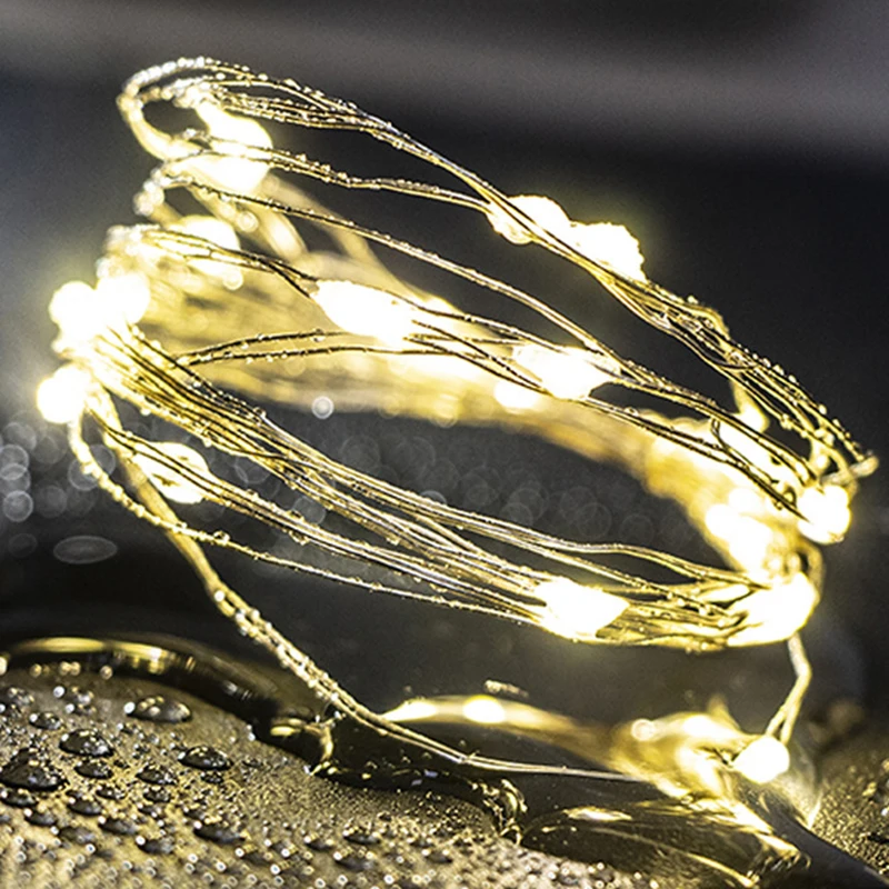 Multiuso LED Copper Wire Light String, Impermeável, Decorativo, Casa, Jardim, Pátio