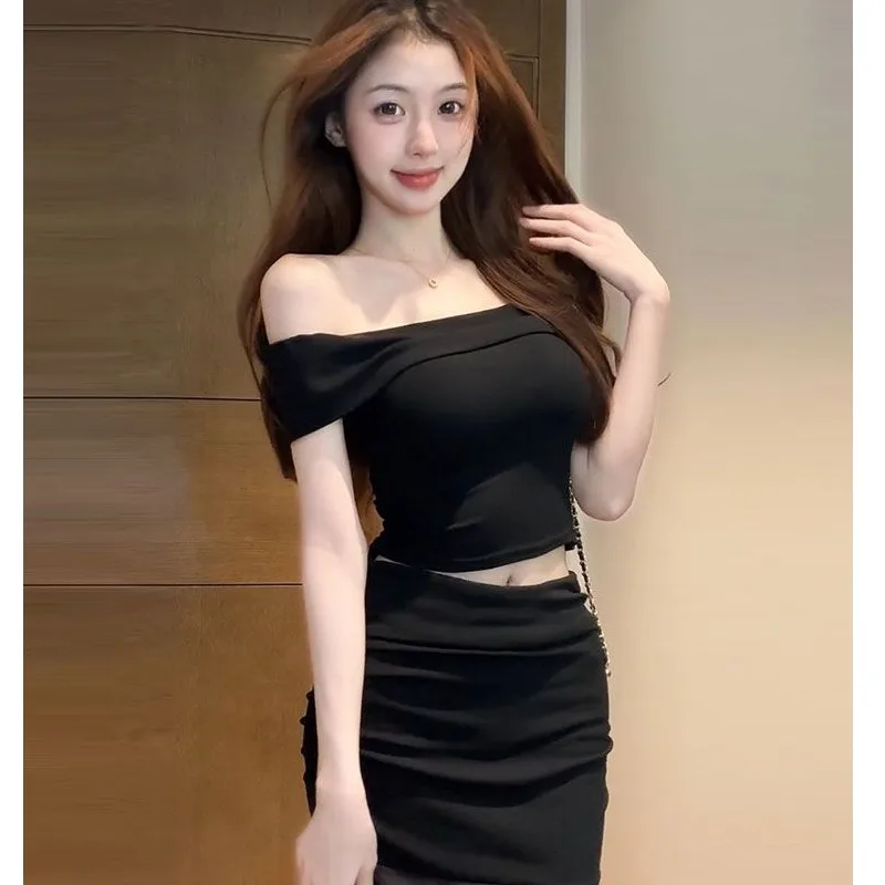 

Комплект юбки Bla-oulder Me, женский летний комплект Pure Desire Sle ort, утягивающий топ Fem Faion, повседневное платье