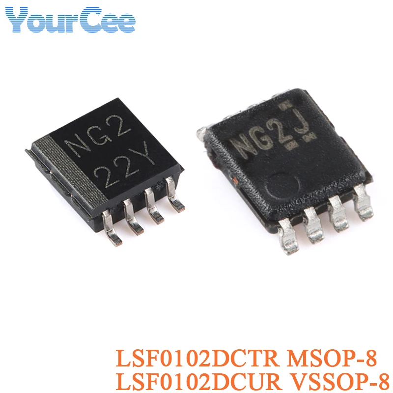 5Pcs LSF0102DC LSF0102DCTR MSOP-8 LSF0102DCUR VSSOP-8 Dual Channel Automatic Bidirectional Multi Voltage Level Converter Chip