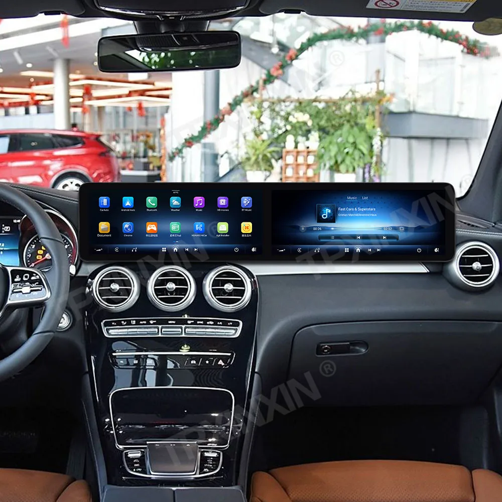 

12.3" Car Radio For Mercedes-Benz GLC/C 2019 2020 Dual Screen Car Multimedia Video Player Stereo Auto GPS Navigation Carplay 4G