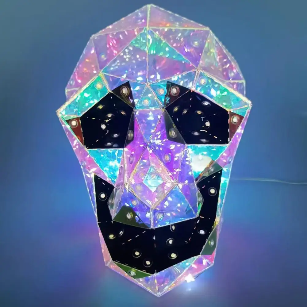 Colorful Skull Decoration Skull Led Lights for Halloween Decor Prismatic Skull Night Light for Parties Desktop Ornament for Home