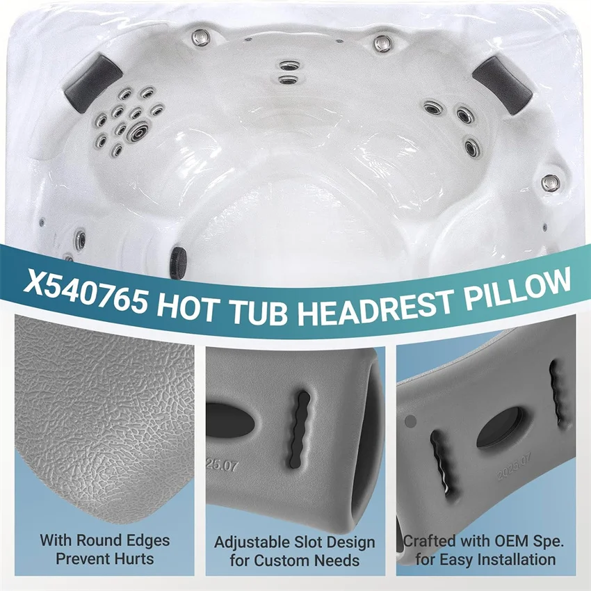 ANX 2 Stück Ersatz-Spa-Kissen X540765 für 2016-2021 Master Spa Clarity Genesys Whirlpools, verstellbare Nackenstütze für Whirlpools – Detail 5