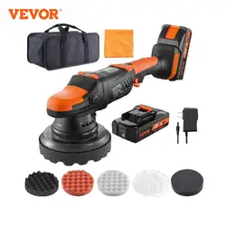 VEVOR 20V Cordless Buffer Polisher Brushless Dual Action Polisher with 4.0Ah Battery Random Orbital Polisher Kit for Car Waxing