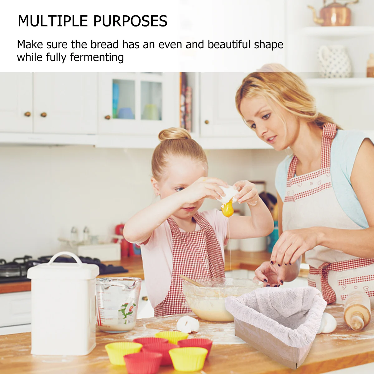 

2Pcs Bread Basket Cloth Covers Sturdy Dough Bread Baking Liners for Home Kitchen Fermentation and Baking Supplies