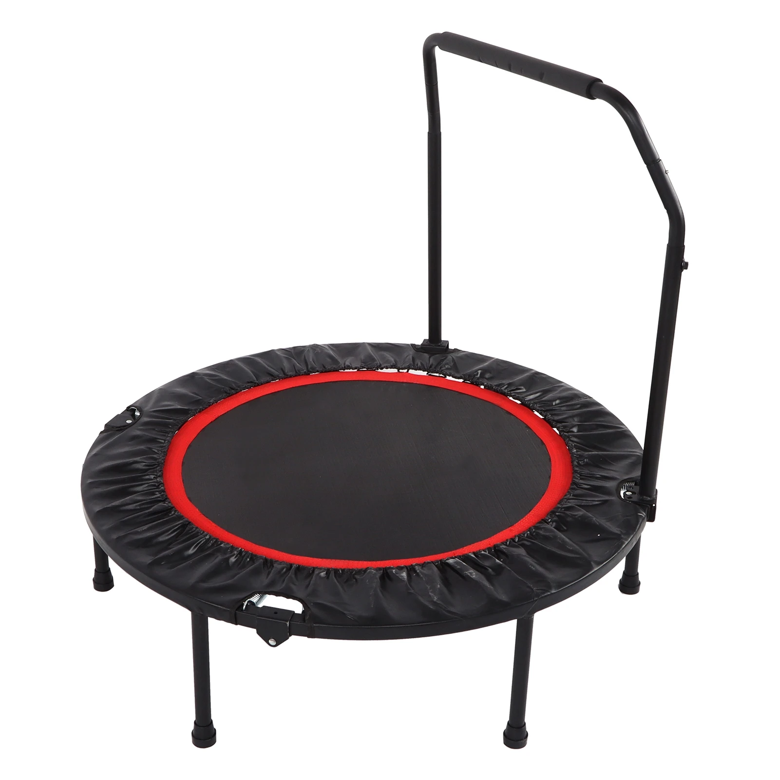 48in Folding Adults Trampoline Double Adjustable Foam Armrests Fitness Rebounder