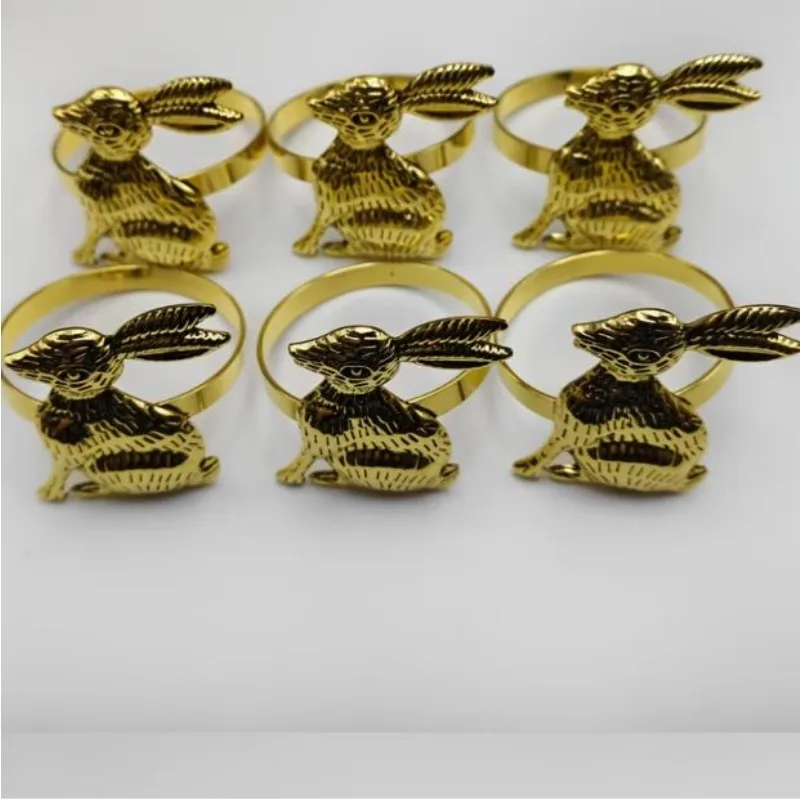 12 Easter Bunny Napkin Rings, European-Style Napkin Holders for Hotel Showrooms, Table Runner , Easter Holiday Party Decorations