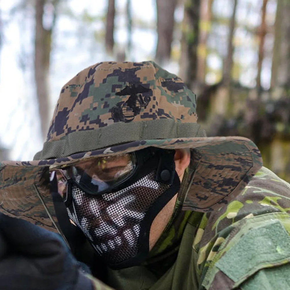 

1 pc Camouflage Sun Protection Round Breathable Fishing Hiking Camping Uv Hat For Men Women Kids Jungle Digital Print Outdoor