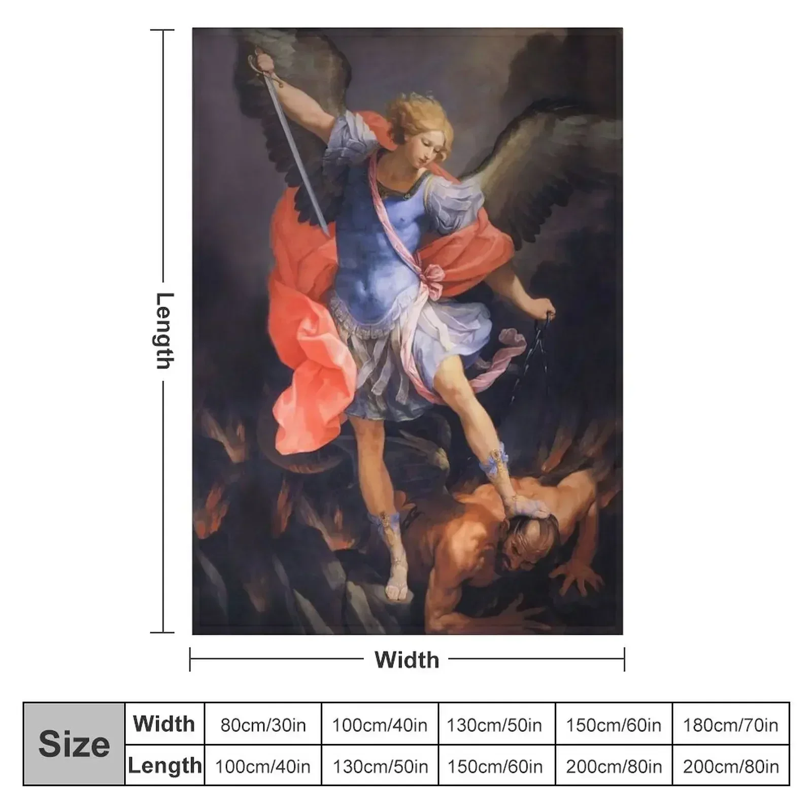 St Michael Archangel Angel Catholic Saint Devotion Throw Blanket couch cozy soft plush fuzzy picnic outdoor blanket