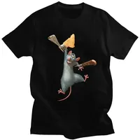 T-Shirts Ratatouille Chef Cartoon T Shirts Men Cotton Tee Tops  Short Sleeve Urban T-shirt Clothes Streetwear Hale Spring Summer