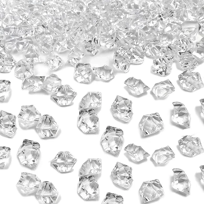 200 Stück 6 x 9 mm Acrylstein Fake Ice Rocks Kristall Edelsteine Vasenfüller DIY Dekor für Aquarium Heimdekoration Crushed Diamond – Detail 3