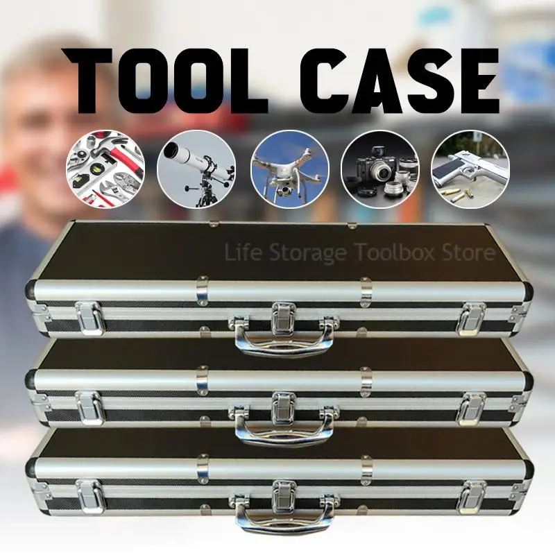 Precise Instrument Tool Box Aluminum Large Hard Case Portable Toolbox Extra Long Suitcase Shockproof Metal Tool Box Flight Case