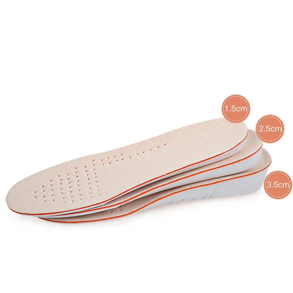 Height Increase Insoles 35mm Soy Fiber Breathable Shock Absorbing Non Slip Shoe Pads for Running Hiking