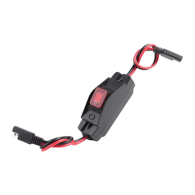 Wire Harness 30A 12V SAE Converter Cable With On/Off Switch, 10AWG 2-Pin SAE To SAE Connector Dust Cap Included Connect