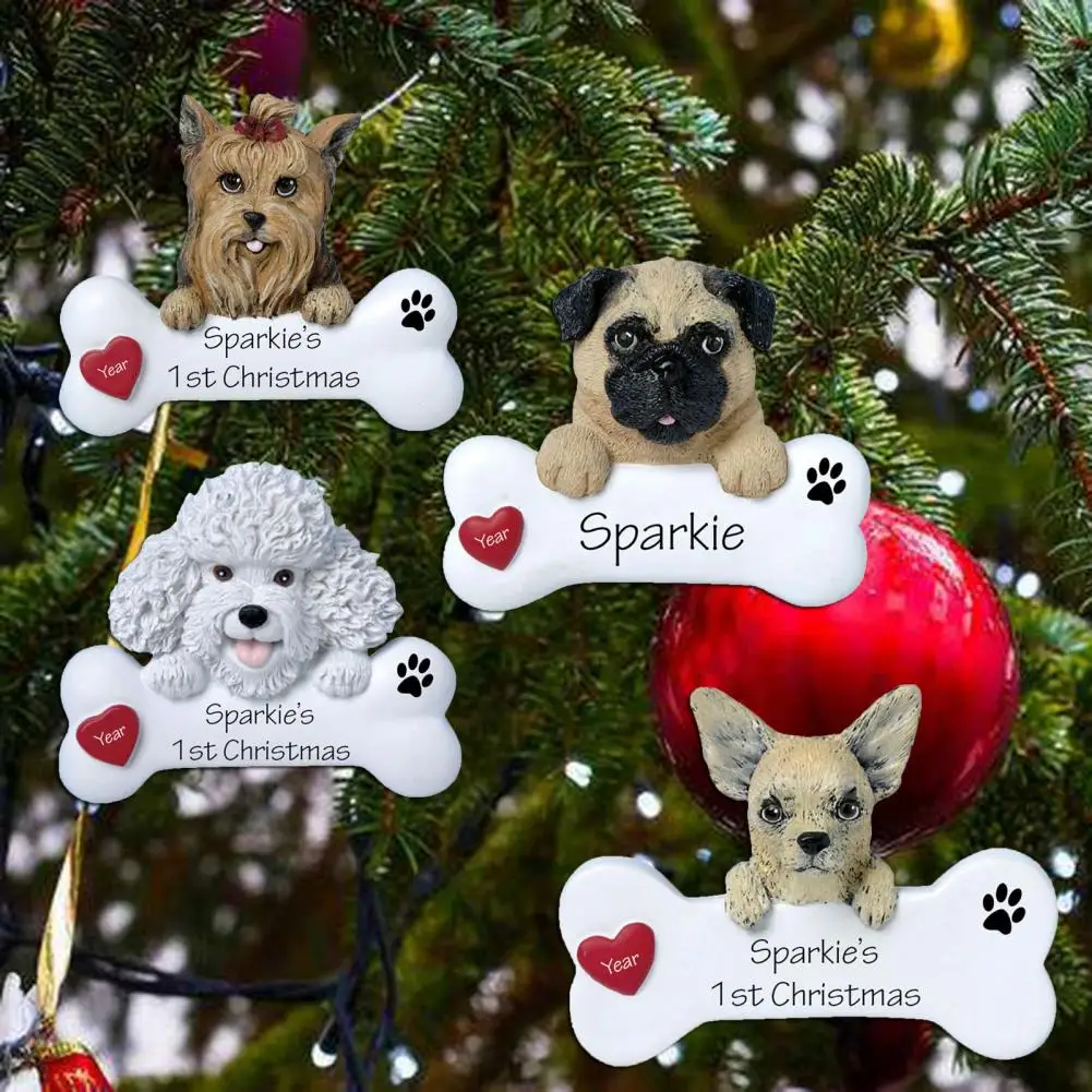 Surface Writable Dog Pendant Dog And Bone Pattern Christmas Tree Decor Creative Blessing Dog Pendant Christmas Decoration Gift