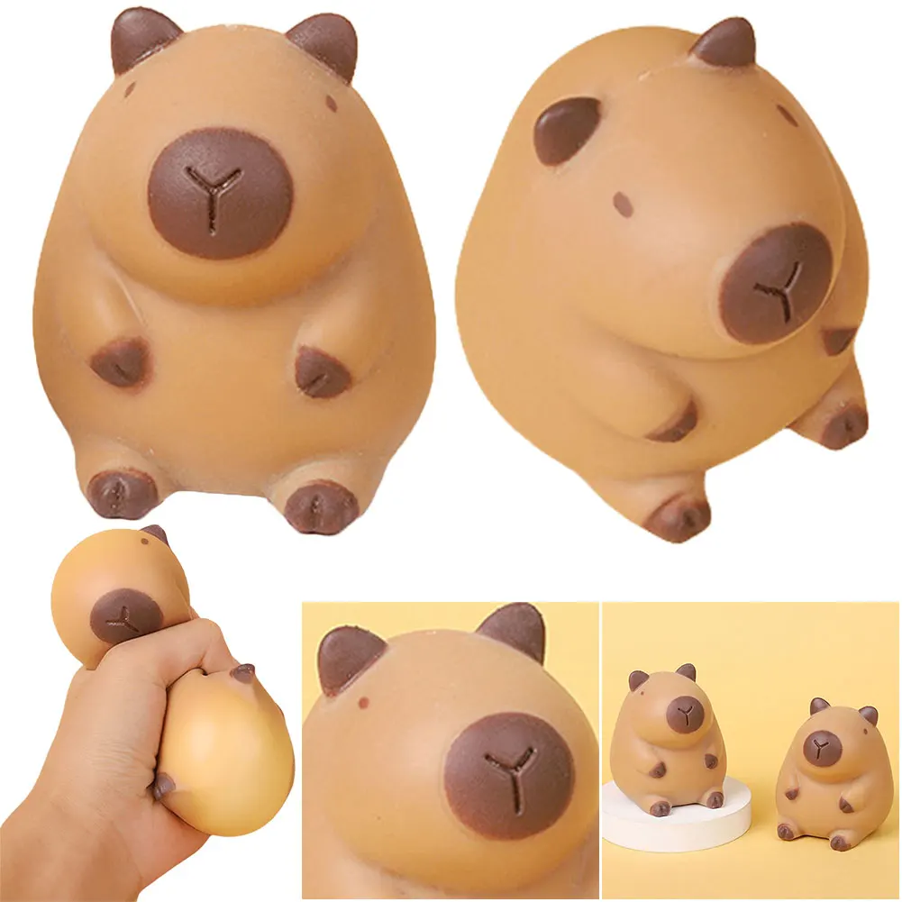 ของเล่นบีบสัตว์ตลกๆ บรรเทาความเครียด รูปคาปิบาร่าน่ารัก ของเล่นบีบบอลนุ่มๆ สไตล์คาวาอี้ ของขวัญวันเกิดสำหรับเด็ก