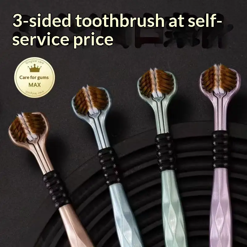 U Shaped Three Sided Toothbrush 5 Pcs Food Grade Material for Whole Family Daily Oral Care Home Use