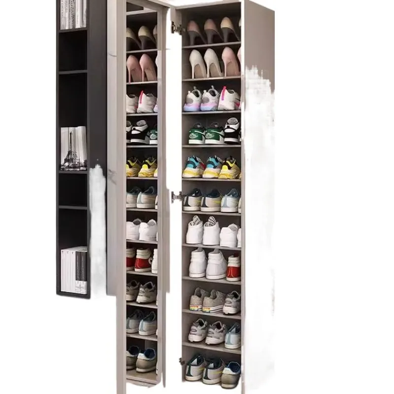 Multi-layer mirror intelligent disinfection storage shoe rack at the entrance entrance