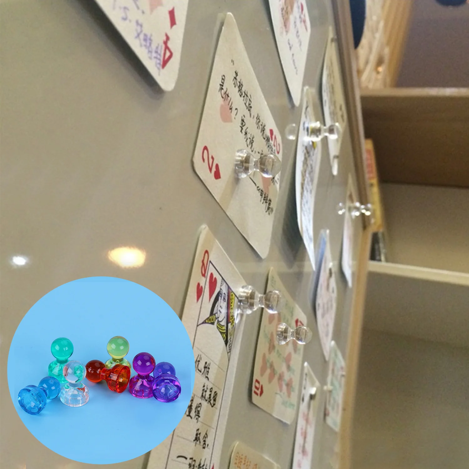 50Pcs Strong Magnetic Push Pins แม่เหล็ก Home Office อุปกรณ์สำหรับตู้เย็นไวท์บอร์ดแผนที่ปฏิทินสีสุ่ม