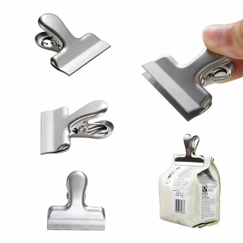 8Pcs Metal Chip Bag Clips Stainless Steel Home Kitchen Food Snack Clips Moisture-proof Household Kitchen Gadgets