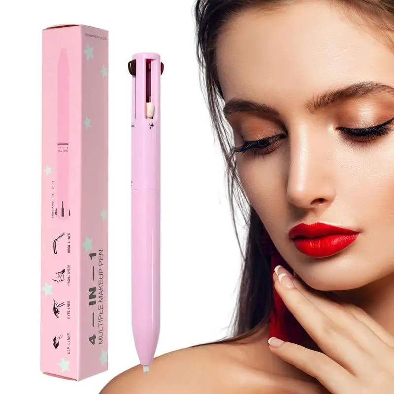 4 In 1 Make-Up Pen Draagbare Multifunctionele Make-Up Potlood Eyeliner Wenkbrauw Voering Lipliner & Markeerstift In 1 Make-Up Schoonheid