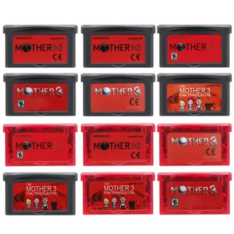 GBA 마더 시리즈 게임 카트리지 32 비트 비디오 게임 콘솔 카드 마더 1 2 3 미국/EUR/ESP/FRA GBA 용 회색 빨간색 쉘