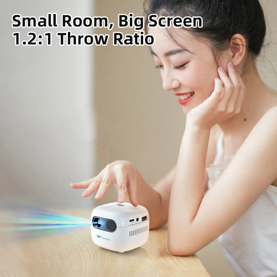 Q6 Plus Mini przenośny inteligentny projektor 120 ANSI Android 9.0 Dual Wifi 6 BT5.0 4K 1080P HD Home Cinema Outdoor Projector 4800mAh