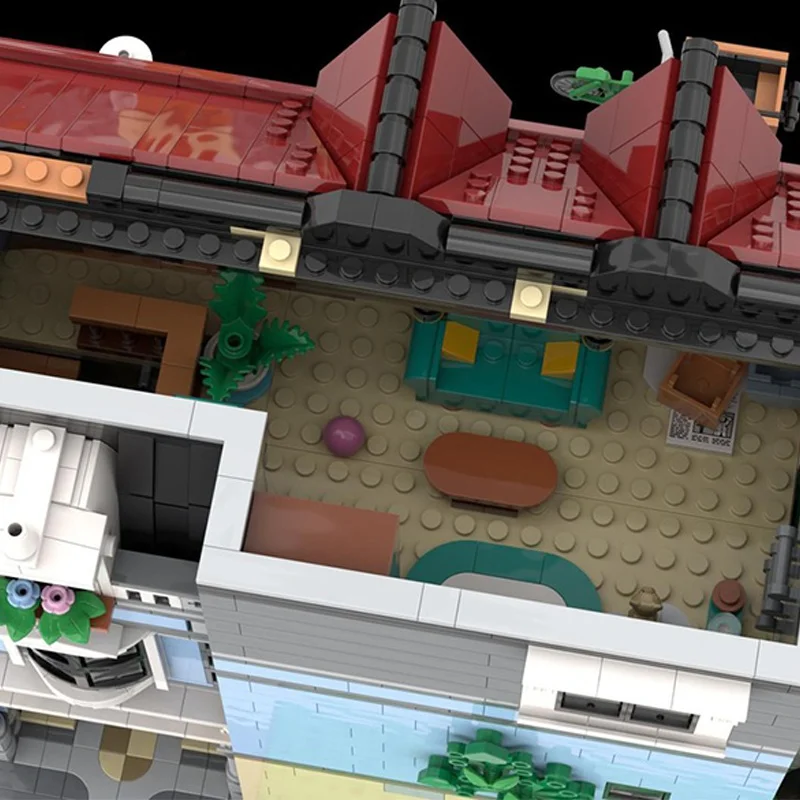 3123 قطعة MOC مستقيم تيودور نزل الزاوية وحدات نموذج اللبنات DIY بها بنفسك ألعاب إبداعية الطوب الاطفال هدايا عيد الميلاد عيد الميلاد #4