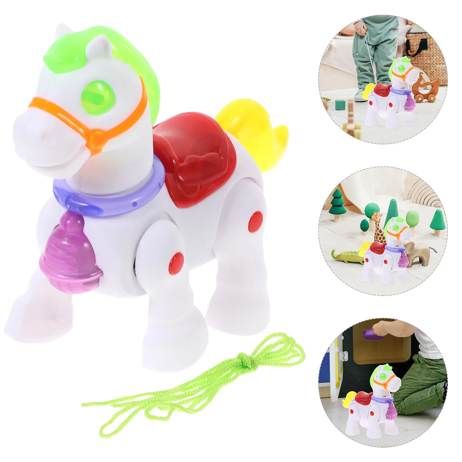 

Electric Small Horse Fun Shape Bright Colors Learning Motor Skills Walking Boys Educational Playing Horse for Children