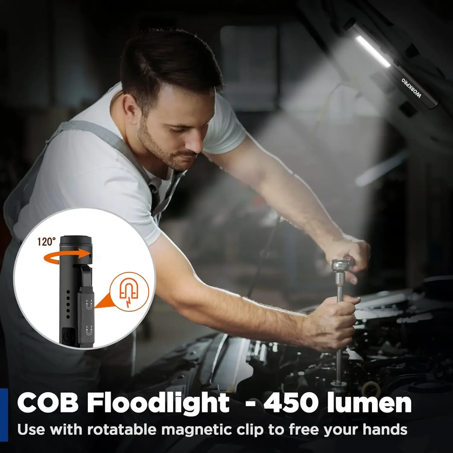 KDULIT Multifunctional Powerful LED Pen Flashlight 4 in 1 USB Rechargeable 365nm UV Light with Magnetism Work Repair Lantern