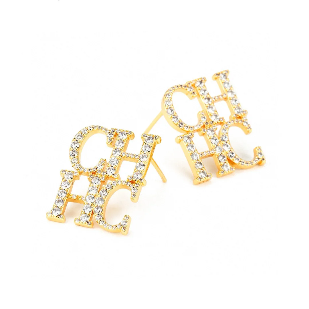 أقراط CHHC 2026 للنساء، تصميم الأبجدية المتلألئة، مجوهرات الأذن هيبوالرجينيك، فكرة هدية عصرية لها #3